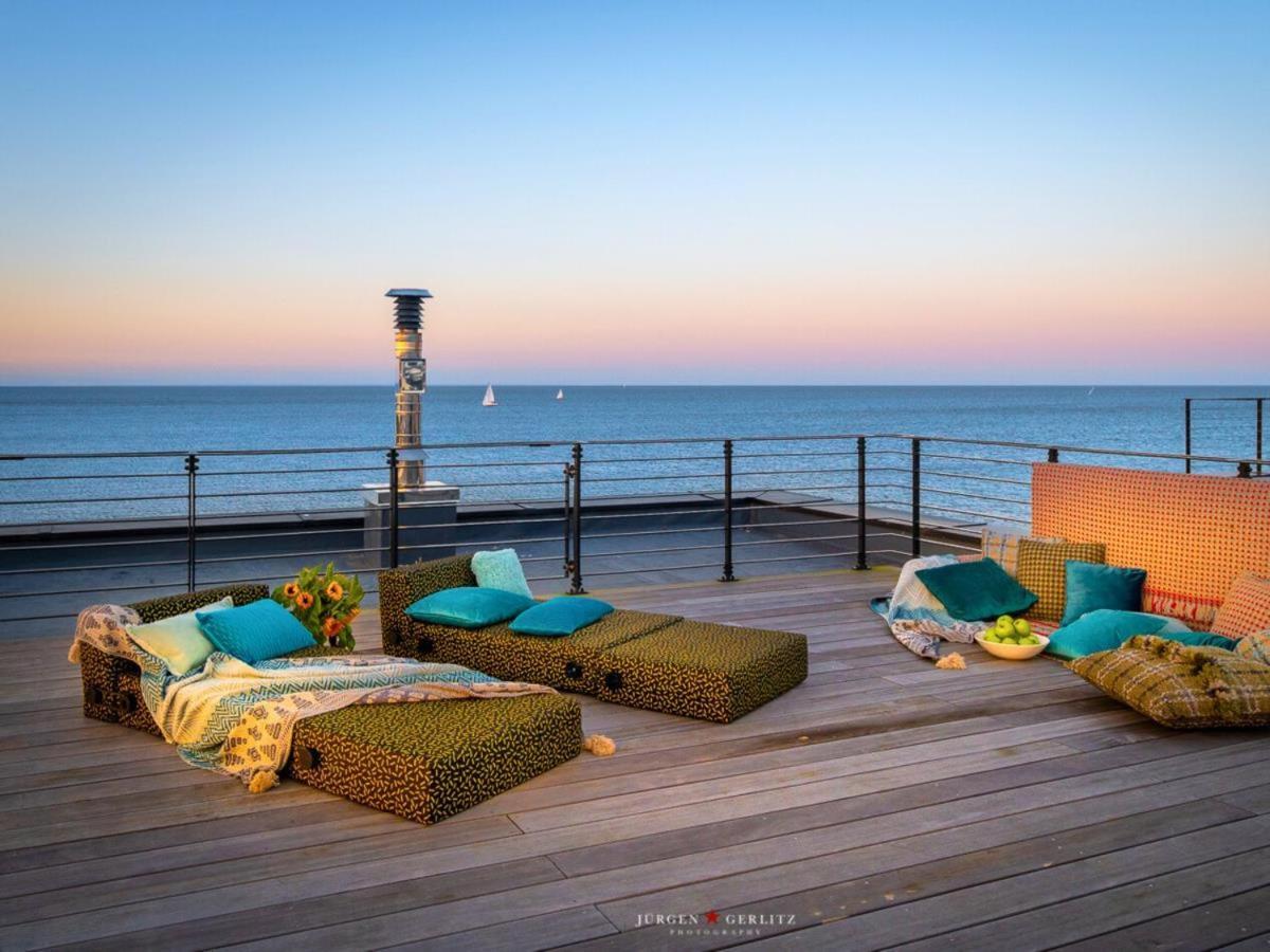 Designer Strandvilla Auf Der Ostsee - Mit Freiem Meerblick Und Dachterrasse Olpenitz Luaran gambar