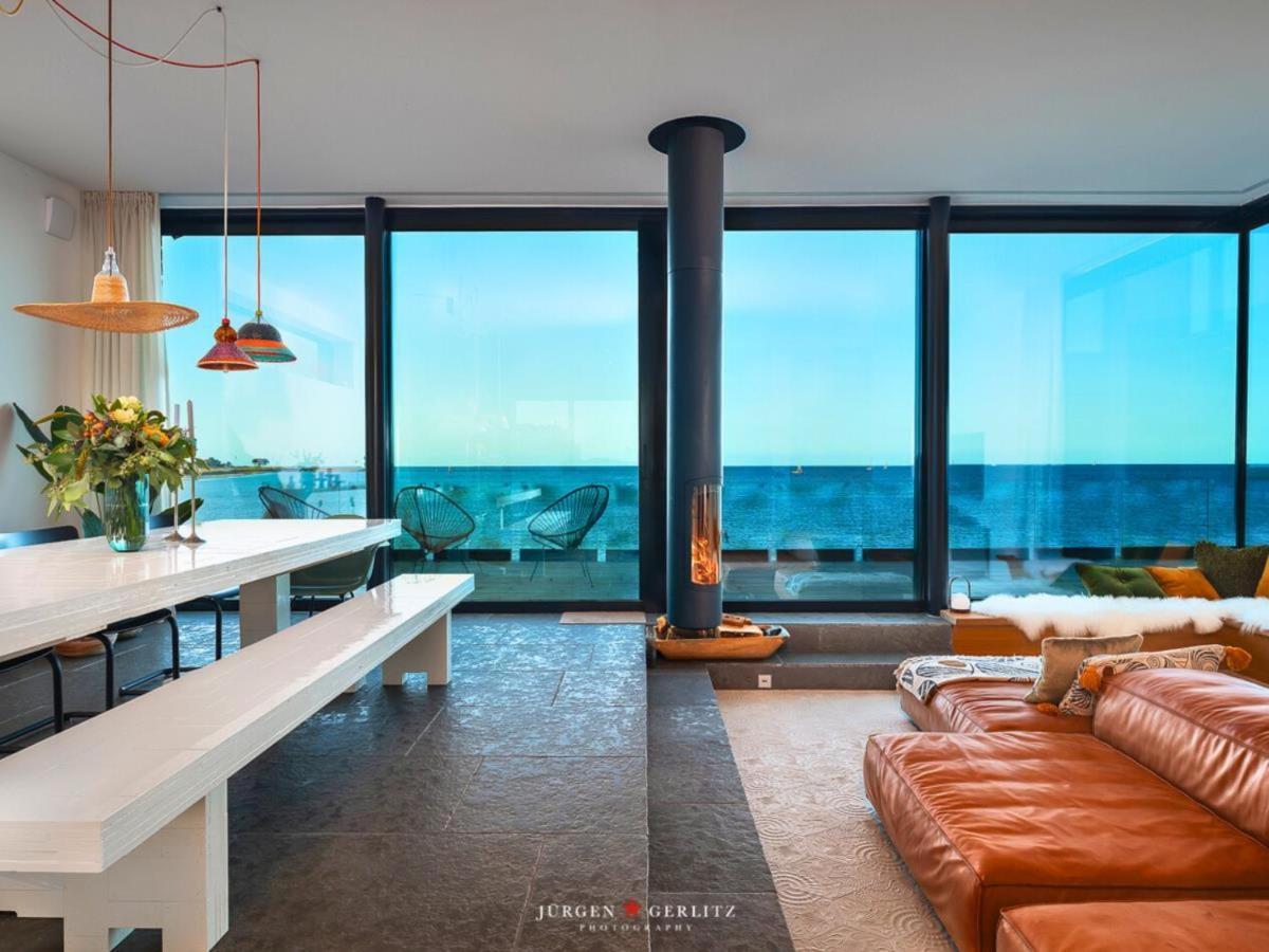 Designer Strandvilla Auf Der Ostsee - Mit Freiem Meerblick Und Dachterrasse Olpenitz Luaran gambar